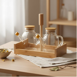 Oil Dispenser & Salt Shaker Set - 4 Pcs